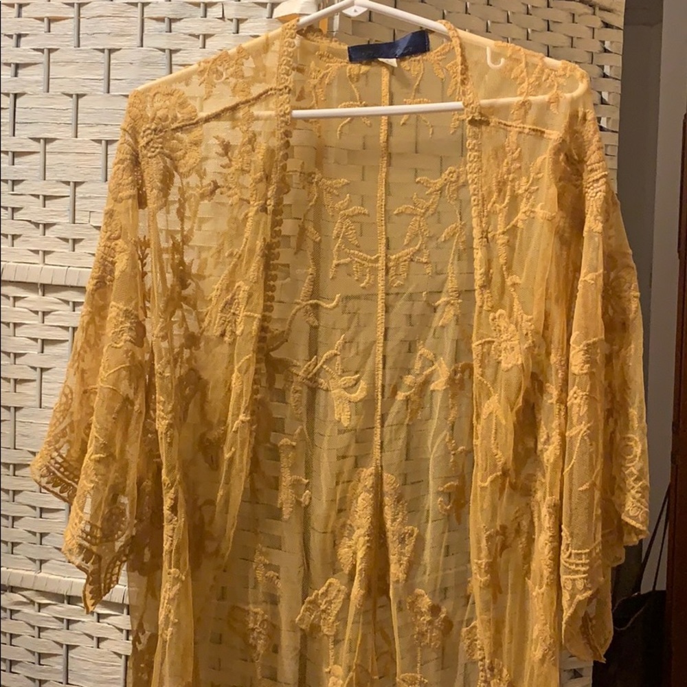 Mustard lace cardigan